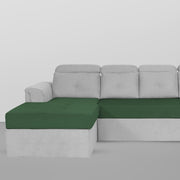 Elvi LHS 6 Seater L Shape Sofa Set for Living Room (Green Grey Fabric) Premium Fabric Sofa