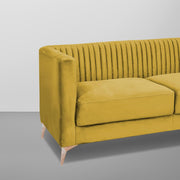 Ember 3 Seater Sofa Set for Living Room (Yellow Colour) Premium Fabric Sofa