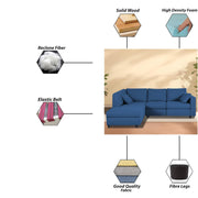 Dorian LHS 4 Seater L Shape Sofa Set for Living Room (Blue Fabric) Premium Fabric Sofa
