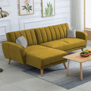 Rino LHS 4 Seater L Shape Sofa Set for Living Room (Yellow Fabric)