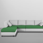 Dorian LHS 6 Seater L Shape Sofa Set for Living Room (Green Grey Fabric) Premium Fabric Sofa