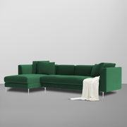 Vesco LHS 6 Seater L Shape Sofa Set for Living Room (Green) Premium Fabric Sofa