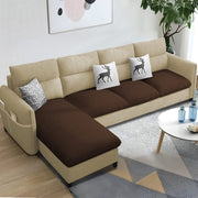 Andon 6 Seater L Shape Sofa Set for Living Room (Black Grey Fabric) Left Side Sofa