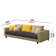 Minta 3 Seater Sofa Set for Living Room (Cream Black Colour Fabric) Premium Fabric Sofa