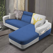 Amanda RHS 4 Seater L Shape,Sofa Set for Living Room (Blue Grey Fabric)