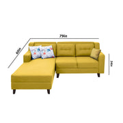 Lifestyle 4 Seater LHS L Shape Sofa Set for Living Room - (Yellow Fabric) Premium Fabric Sofa Set