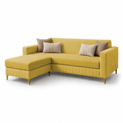 Casaliving Daxos 4 Seater L Shape Sofa Set with Movable Ottoman | Flexible Left or Right Layout | Cozy Velvet Fabric | Soft Touch Seating | Modern Designer Sofa for Living Room (Black)