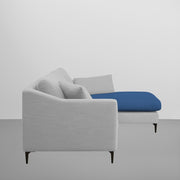 Cortina RHS 4 Seater L Shape Sofa Set for Living Room (Blue Grey Fabric) Premium Fabric Sofa