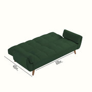 Francois 3 Seater Convertible Sofa Cum Bed for Living Room (Green Fabric) Premium Fabric Sofa