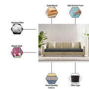 Garcia 3 Seater Sofa Set for Living Room (Blue Black Colour) Premium Fabric Sofa