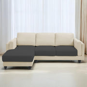 Casaliving Logan RHS 4 Seater L Shape Sofa Set for Living Room (Blue Black Fabric) Premium Fabric Sofa