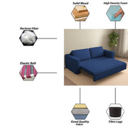 Casaliving Roxy 3 Seater Sofa Cum Bed for Living Room (Blue Colour) Premium Fabric Sofa Set-Blue Colour Sofa Cum Bed