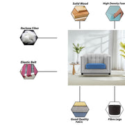 Sinclair 1 Seater Sofa Set for Living Room (Blue Grey Colour) Premium Fabric Sofa