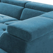 Elldona RHS 6 Seater Corner L Shape Sofa Set for Living Room (Turquise) Premium Fabric Sofa