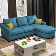 Shrank Round Lounger L Shape 4 Seater Sofa Set for Living Room (Turquise) Fabric Sofa | RHS
