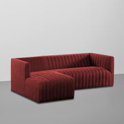 Rowan LHS 4 Seater L Shape Sofa Set for Living Room (Maroon Fabric) Premium Fabric Sofa