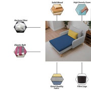 Vive 1 Seater Lounge Sofa for Living Room (Blue Grey Colour) Premium Fabric Sofa