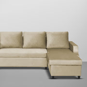 Asper RHS 4 Seater L Shape Sofa Set for Living Room (Cream Fabric) Premium Fabric Sofa