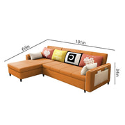 Denis 5 Seater L Shape Sofa Set for Living Room (Orange Fabric) Premium Fabric Sofa