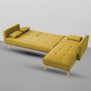 Convertible Futon RHS 4 Seater Sofa Cum Bed with Adjustable Backrest Sofa for Living Room (Blue Grey Colour) Premium Fabric Sofa