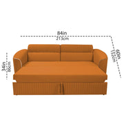 Torrato 3 Seater Sofa Cum Bed for Living Room (Orange Colour Fabric) Premium Fabric Sofa