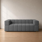 Casaliving Royce Modern Velvet Fabric Sofa, Tufted Design Upholstered 3 Seater Sofa Set for Living Room, Premium Velvet Fabric Sofa (Black)