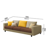 Minta 3 Seater Sofa Set for Living Room (Cream Brown Colour Fabric) Premium Fabric Sofa