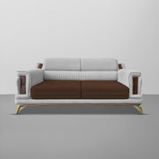Falconar 3 Seater Sofa Set for Living Room (Brown Grey Fabric) Premium Fabric Sofa