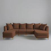Zoe 8 Seater U Shape Sofa Set for Living Room (Black Grey Colour) Premium Fabric Sofa Set Living Room