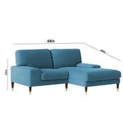 Latieo RHS 2 Seater Lounger L Shape Sofa Set for Living Room (Turquise) Premium Fabric Sofa