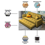 Artic 3 Seater Sofa Cum Bed for Living Room (Black) Premium Velvet Fabric Sofa