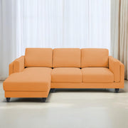 Casaliving Logan RHS 4 Seater L Shape Sofa Set for Living Room (Blue Black Fabric) Premium Fabric Sofa