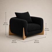 Casaliving Elora Modern Premium Boucle Fabric Sofa, Upholstered 3+1 Seater with Ottoman Sofa Set for Living Room, (Black Colour) Premium Boucle Fabric Sofa