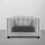 Sinclair 1 Seater Sofa Set for Living Room (Black Grey Colour) Premium Fabric Sofa