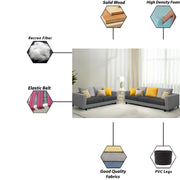 Minta 3+2 Seater Sofa Set for Living Room (Black Colour Fabric) Premium Fabric Sofa