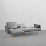 Convertible Futon RHS 4 Seater Sofa Cum Bed with Adjustable Backrest Sofa for Living Room (Blue Grey Colour) Premium Fabric Sofa