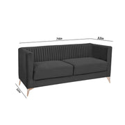 Ember 3 Seater Sofa Set for Living Room (Black Colour) Premium Fabric Sofa
