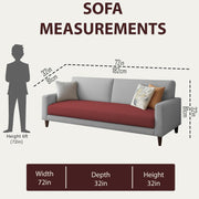 Kaven 3 Seater Sofa Set for Living Room (Maroon Grey Colour Fabric) Premium Fabric Sofa