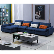 Abner 6 Seater L Shape Sofa for Living Room Color - Blue | Left Side Sofa.