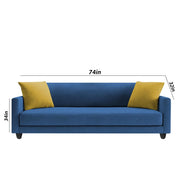 Casaliving Dominic 3 + 2 Seater Sofa Set for Living Room (Blue) Premium Fabric Sofa