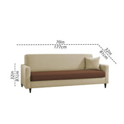 Premium Valkyrie 3 Seater Sofa Set 3 Seater Modern Sofa Set for Living Room (Cream Brown Color Fabric)