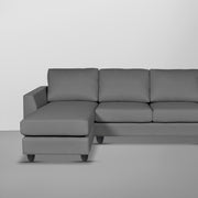 Danver LHS 4 Seater L Shape Sofa Set for Living Room (Dark Grey Fabric) Premium Fabric Sofa