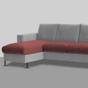 Charmi LHS 6 Seater L Shape Sofa Set for Living Room (Maroon Grey Fabric) Premium Fabric Sofa