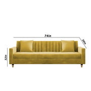 Garcia 3 Seater Sofa Set for Living Room (Blue Black Colour) Premium Fabric Sofa