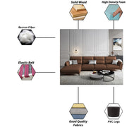 Morken LHS 6 Seater L Shape Sofa Set for Living Room (Brown) Premium Fabric Sofa