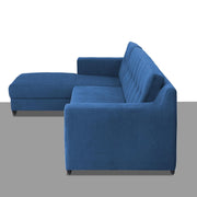 Fracher LHS 4 Seater L Shape Sofa Set for Living Room (Blue Fabric) Premium Fabric Sofa