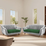 Casaliving Anyse 2 Seater Sofa Set for Living Room (Grey Colour Fabric) Premium Fabric Sofa