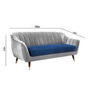 Casaliving Anyse 2 Seater Sofa Set for Living Room (Grey Colour Fabric) Premium Fabric Sofa