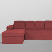Elvi LHS 6 Seater L Shape Sofa Set for Living Room (Maroon Fabric) Premium Fabric Sofa