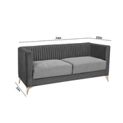 Ember 3 Seater Sofa Set for Living Room (Black Grey Colour) Premium Fabric Sofa